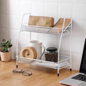 Desktop Double-layer Storage Rack Removable Iron Kitchen Condiment Storage Rack Vertical Condiment Storage Rack Kitchen Cabinet Living Room Storage Rack