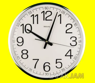 Jam Dinding Sakana 068N Chrome Diameter 36 Cm Kualitas Bagus Besar
