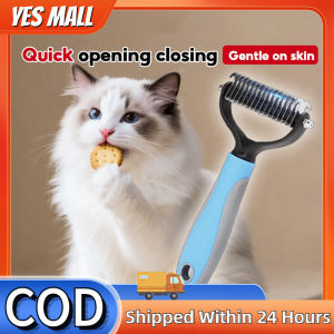 Dog Cat Grooming Brush Double-Sided Pet Comb for Detangling Knots Shedding Hair Removal