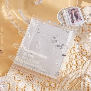 MMLUCK ปกบัตร PVC ที่เก็บการ์ดภาพเกาหลี รูปถ่ายบัตรประจำตัวขนาด 3 นิ้ว ของตกแต่ง ตัวป้องกันการ์ดไอดอล โฟโต้การ์ดแฟนสตาร์ แบบเกาหลี กระเป๋าใส่บัตร เพื่อน