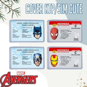 Cover Pelindung Kartu Identitas KTP SIM Karakter Marvel Avangers Ironman Batman Spiderman