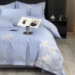 Yalu High-End Long-Staple Cotton Four-Piece Set with Embroidery 100% Pure Cotton Quilt Cover Newlywed Full Cotton Quilt Cover Embroidered Bedding LZD