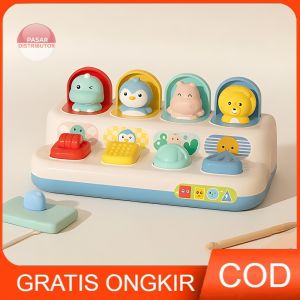 Mainan Anak BTC-0049 POP-UP ANIMALS/VEHICLES Mainan Edukasi Popping Montessori Vehicle Warna Warni