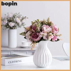 Bopin แจกันดอกไม้นอร์ดิก1ชิ้นแจกันดอกไม้พลาสติกเซรามิกเทียมตกแต่งเดสก์ท็อปของตกแต่งงานแต่งงานจัดกลางโต๊ะ