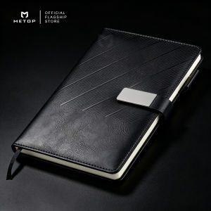 ( A5 Size ) Personalized Name Leather Notebook Magnetic Side Pocket and Pen Holder Journal & Notepads
