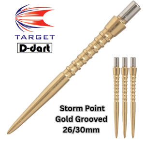 Target Dart Point - Gold Storm Grooved Point Replacement Steel Darts Point 3Pcs/Pack