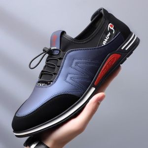 Mens spring and autumn new low top four seasons casual shoes Korean style trendy students plus velvet sneakers mens sports cotton leather shoes