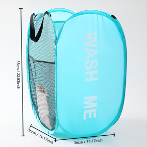 Dirty Clothes Basket Foldable Laundry Mesh Storage Large Handles Portable Organizer Bakul Baju Kotor