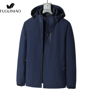 FUGUINIAO Autumn and Winter New Style Couple Jacket Outdoor Wind proof Waterproof Warm keeping Fashion Couple Thickened Three in One Jacket Two Piece Set