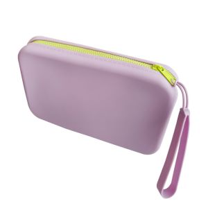 YOCKY Small Square Silicone Cosmetic Bag Waterproof Multifunction Data Cable Coin Purse Portable Solid Color Travel Passport Bag Handbag