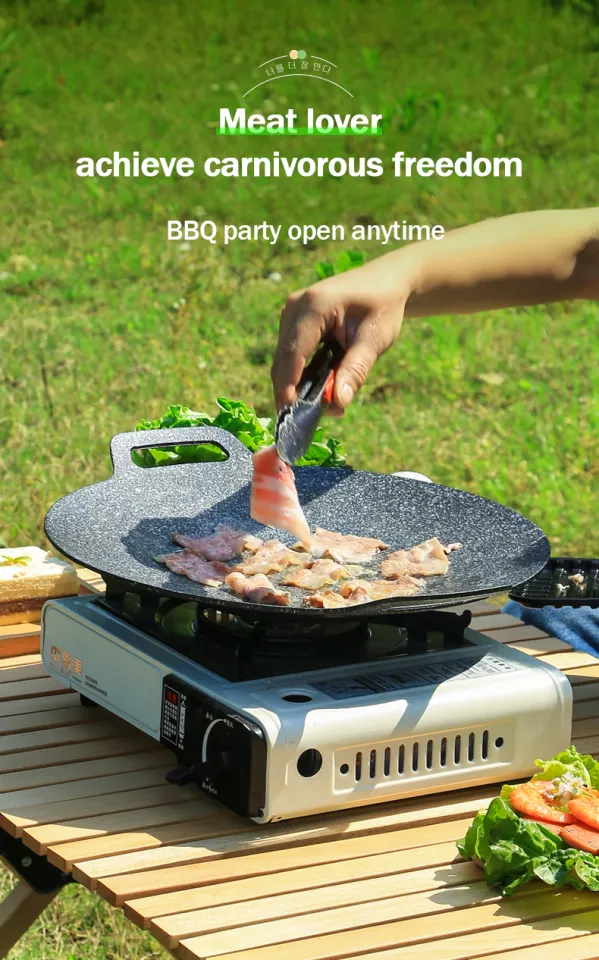 Non Stick Barbecue Plate Korean Frying Pan Outdoor Camping Smokeless Cooker BBQ  Grill Pan For Stove