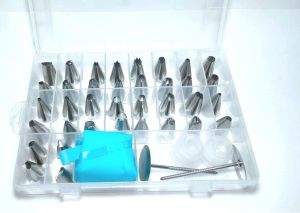 ADB42pcs/Cake Cream Decorating Piping bag and tip set Stainless Piping Bag Nozzle with Piping Tip Pastry Bag Tips Kitchen Icing Piping Cream Reusable Pastry Bags Nozzle Set Cake Decorating Tools