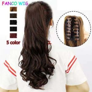 50cm Women Big Wave Clip Ponytail Wig Hair Natural Fashionable Hair Wig For Ladies Girls