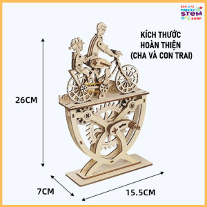 [Mô hình stem] Cha và Con - Khoẳng Khắc Đạp Xe - Cycling Times. Đồ chơi lắp ráp quà tặng khoa học công nghệ stemsanpi