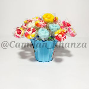 Permen Lolipop Bunga Sakura FREE POT ISI 30 PCS