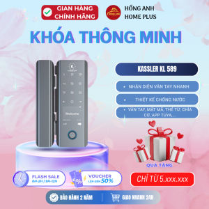 Khóa vân tay cửa kính Kassler KL 589 TT app Tuya app wifi remote điều khiển từ xa bảo mật