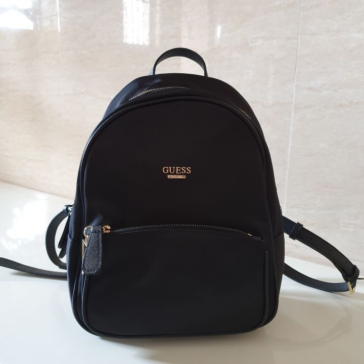 Original Guess Rock Beat Nylon Women s Backpack Plain Black Lazada PH