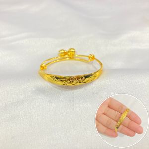 Gelang Anak 24 Karat Motif Bunga Lapis Emas Flexible