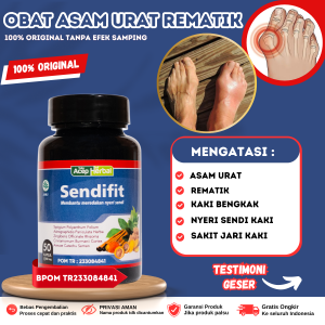 Sendifit - Obat Asam urat Radang kandung urat Nyeri sendi pergelangan tangan dan kaki pegal Obat Nyeri Sendi Asam Urat Rematik Saraf Kejepit Sakit Pinggang Encok Kesemutan Tremor Sakit Tumit Nyeri Sendi Otot Tulang Kaki