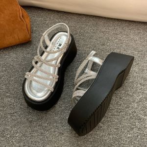 [Free Shipping] WomenS Sandals 2025 New Summer Style Perfect With Dresses Versatile Comfortable And With A Thick Sole For Added Height Roman-Style Shoes