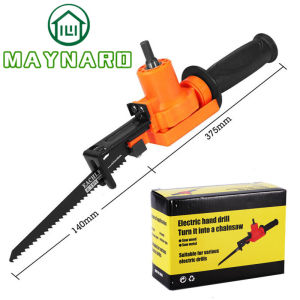 Upgraded Version Electric Drill Modified Electric Saw Electric Reciprocating Saw Tool Household Saber Saw Electric Drill Turn Jig Saw Woodworking Logging Saw Suitable for Cutting Wood Metal PVC Pipes Etc Cut
