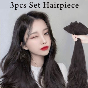 Elitrend 3PCS Hair Pieces Set Wig Clip In On Hair Extensions Hairpieces for Women