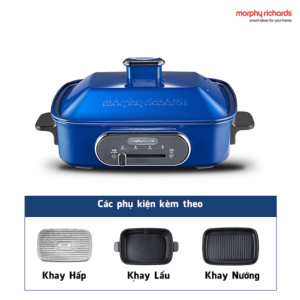 Bộ Nồi Lẩu Nướng Đa Năng Cao Cấp Morphy Richards MR9088 Công Suất 1400W - Bảo Hành 24 Tháng (Bộ Đầy Đủ Gồm 3 Khay)