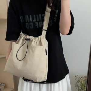 Sinh viên Nữ Rút Dây Túi Đeo Vai Cặp đi học Thời Trung Cổ Túi đeo chéo dung tích lớn túi đưa thư