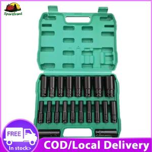 【Fast delivery】 Premium 1/2 Inch Electric Wrench Socket Set Extended Impact Sockets for Construction and Repair Hex Impact Socket Set