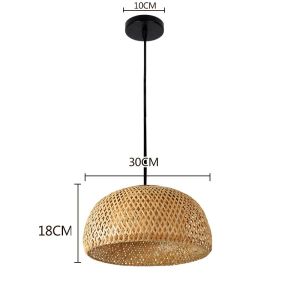 Japanese  Wabi-Sabi Style Rattan Chandelier Ceiling Light Retro Bamboo Pendant Light For Restaurant Tea House Cafe Kitchen
