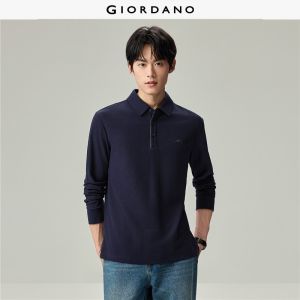 Giordano Beau Monde Men Horse embroidery long sleeve pique polo shirt Free Shipping 13016603