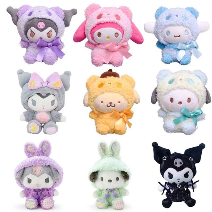 [hot Meolzhuywoih 519] Đồ Chơi Nhồi Bông Sanrio Dễ Thương Móc Khóa Kuromi Plushie Dễ Thương Phụ