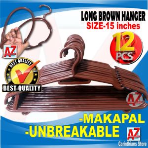 UNBREAKABLE & MAKAPAL LONG Hanger 12pcs-Size 15 Plastic Hanger For Adults (1 Dozen)