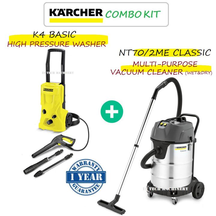 KARCHER COMBO KIT K4 BASIC HIGH PRESSURE WASHER + NT70/2 ME CLASSIC