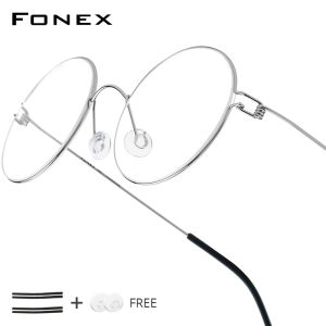 FONEX Titanium Morten screwless kính người đàn ông thiết kế thương hiệu Đan Mạch Hàn Quốc Khung kính tròn phụ nữ siêu nhẹ kính quang học 98607