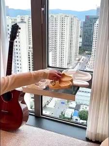 【eoxjk】หดที่มองไม่เห็นอบแห้งสุทธิพับอลูมิเนียมราวตากผ้าไม่มีเจาะชั้นวางมัลติฟังก์ชั่หน้าต่างกรอบราวตากผ้า