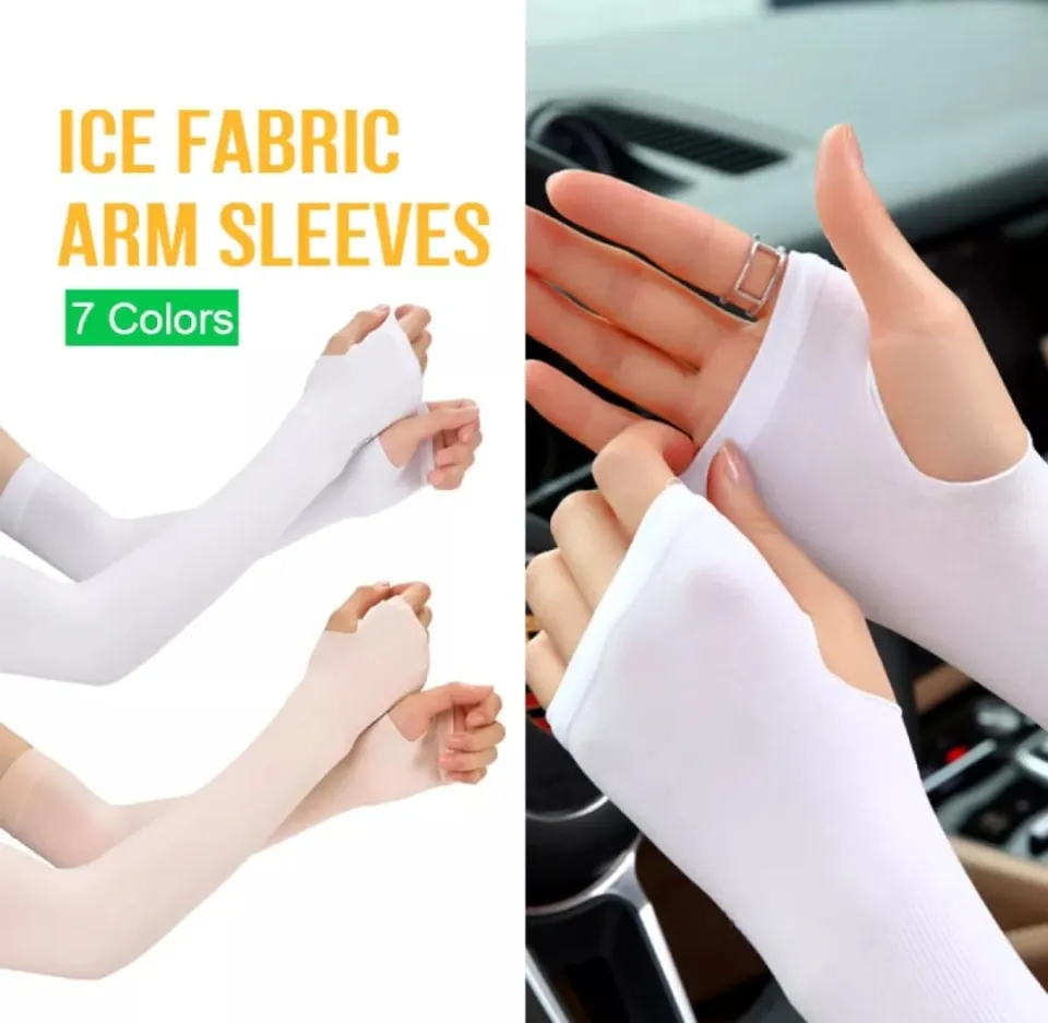 Gloves Sun UV Protection Hand Protector Cover Arm Sleeves Ice Silk  Sunscreen Sleeves Outdoor Arm Warmer Half Finger Sleeves