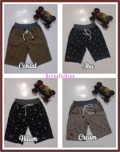 Celana Pendek Anak Laki laki Motif  Usia 6-11 Tahun Celana Cinos Pinggang Karet Full - Nairuza