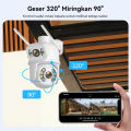 Rolte Pakte CCTV 8 Channel 6 Kamera 8MP PTZ WiFi Suara Dua Arah By iCsee. 
