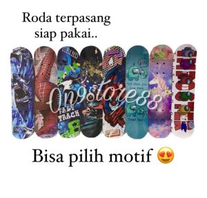 PAPAN SKATEBOARD OLAHRAGA ANAK UKURAN S DAN UKURAN M RODA TERPASANG FULL SET