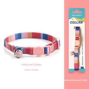 Dây đeo cổ mèo họa tiết lưới phong cách beierwa với khóa an toàn và chuông-Phụ Kiện Thú Cưng thời trang cho mèo