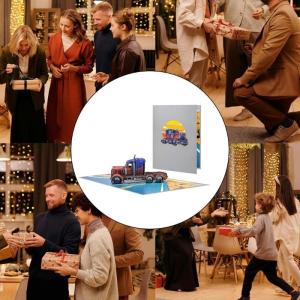Artistic 3D Popup Greeting Card Sophisticated 3D Truck Design Greeting Card Decoration for Dads and Grandparents