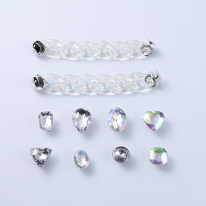 10Pcs/Set Crocs Jibbitz Charms DIY Shoe Buckle Crystal Diamond Detachable Decorative Clogs Chains for Crocs