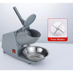500W Electric Ice Crusher Machine Double Blade Ice Smasher Heavy Duty Metal Ice Crusher for Halo Halo Ice Smashing Stainless for Business or Home Ice Makers Ice Shaver Portable