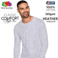 Fruit of the Loom White Classic Comfort Style Long Sleeves Tee 165gsm 100% Cotton. 