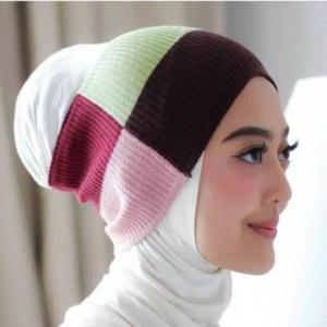 Ciput Rajut Bandana Salur 4 Warna