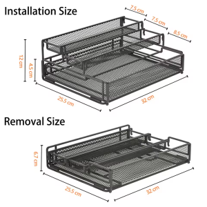 3 Tier Kitchen Organizer Spice Rack Expandable Tabletop Spice Rack Organizer Pull-out Drawer Countertop Seasoning Organizer Space Saving Multifunction Cabinet Organizer Holder for Home Living Room Kitchen Bar Office Bedroom