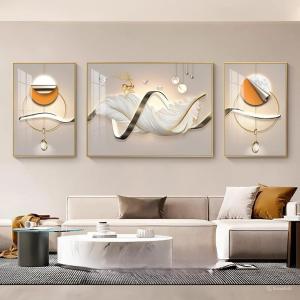 Bộ 3 Tranh Treo Tường Phòng Khách Phong Cách Hiện Đại Tranh Tráng Gương 5D Cao Cấp