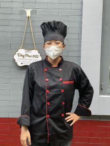 Áo Bếp Trưởng Đầu Bếp Đồng Phục Áo Bếp Màu đen tay dài