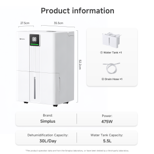 Simplus AI Dehumidifier+Air Fresher丨30L/Day丨600M Negative Ions丨AI App Control丨Penyahlembap CUSH010